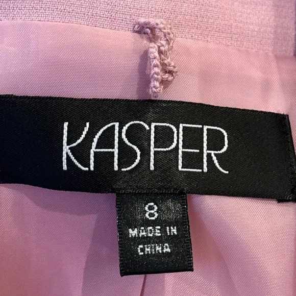 90s 2PC KASPER DUSTY ROSE DOUBLE BREASTED BLAZER & PENCIL KNEE LENGTH SKIRT SZ 8 - Picture 8 of 9